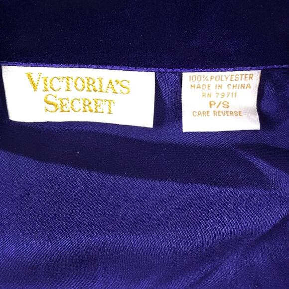 Victorias Secret Satin Lace Nightgown Small Purple Floral Button Up Womens - Picture 13 of 16